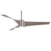 Foto para 65w 60" Triple Brushed Steel with Urban Light Oak Blades Ceiling Fan