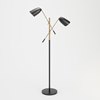 Picture of 80w (2 x 40w) Tanner Matte Black & Brass E12 G50 2-Light Floor Lamp