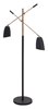 Picture of 80w (2 x 40w) Tanner Matte Black & Brass E12 G50 2-Light Floor Lamp