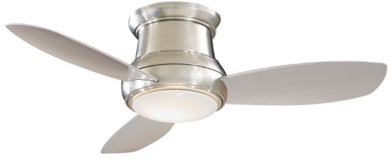 Picture of 58.7w SW 44" Led Flush Mount Ceiling Fan Brushed Nickel White Opal Glass