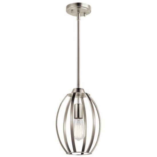 Foto para 75w 8" Tao Brushed Nickel Med A19 1-Light Pendant