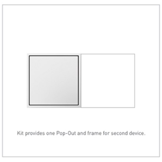 Picture of 15a adorne Pop-Out White on 2-Gang Frame Kit Triplex Outlet