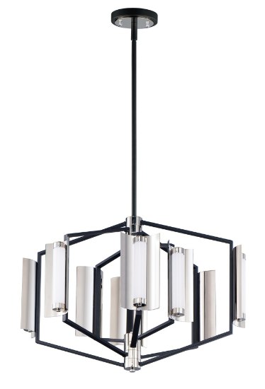 Foto para 22" Reflect Black/Polished Nickel 8-Light LED Pendant