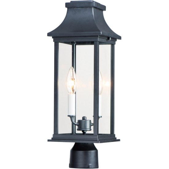 Picture of 20" Vicksburg Black 2-Light E12 Outdoor Pole/Post Mount Lantern