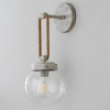 Picture of 17¾" Coastal Cottage Rope Globe Distressed Cream E26 Dimmable Sconce