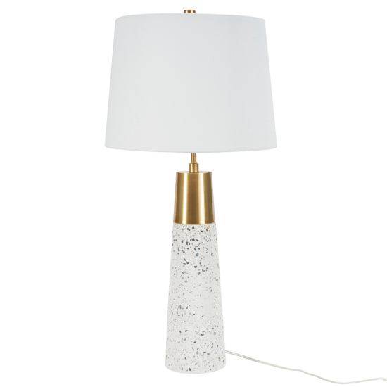 Picture of 29" White & Gold Speckled Ceramic Terrazzo Tall Table Lamp