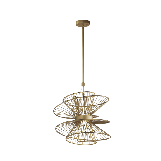 Foto para 20" Zeta Natural Aged Brass 2-Light Suspension Pendant