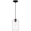 Picture of 7" Clarity Clear Cylinder Black T10 E26 Pendant