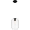 Foto para 7" Clarity Clear Cylinder Black T10 E26 Pendant