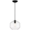 Picture of 10"Clarity Clear Tapered Cylinder Black Pendant