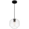 Foto para 10"Clarity Clear Tapered Cylinder Black Pendant