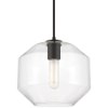 Foto para 10"Clarity Clear Tapered Cylinder Black Pendant