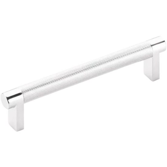 Picture of 5” ⥈ Select Polished Chrome Rectangular Knurled Cabinet Pull 